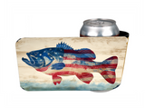 Patriotic Fish - 12 oz Can Holders & Slap Wrap - Sublimation Transfers