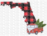 All States Available - Buffalo Plaid - Christmas - Waterslide, Sublimation Transfers